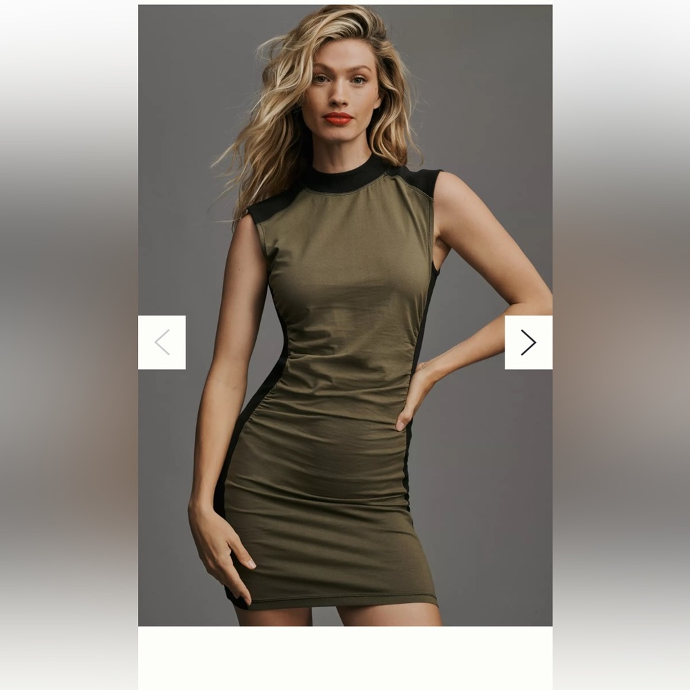 Anthropologie Olive and Black Muscle Tee Dress